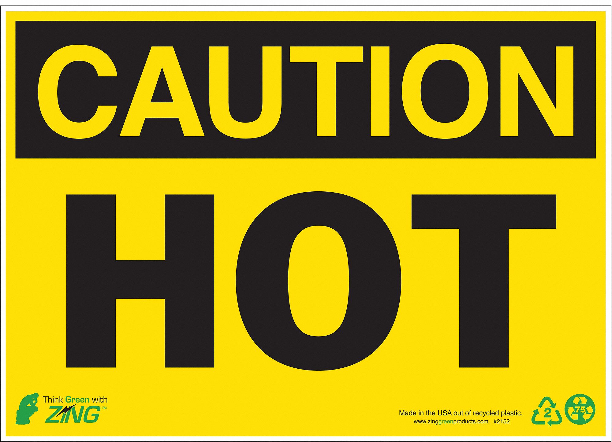 CAUTION SIGN, ALUMINUM, RECTANGLE, ENGLISH, 14 X 10 IN