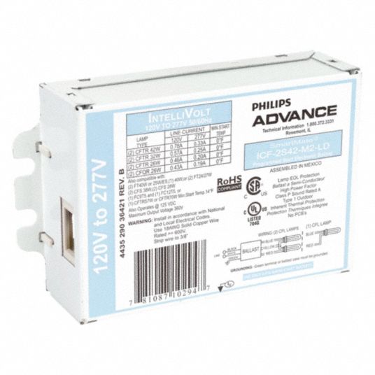 ADVANCE, Compact Fluorescent, 120 to 277V AC, CFL Ballast - 5YG67