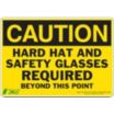 Caution: Hard Hat and Safety Glasses Required Beyond This Point Signs