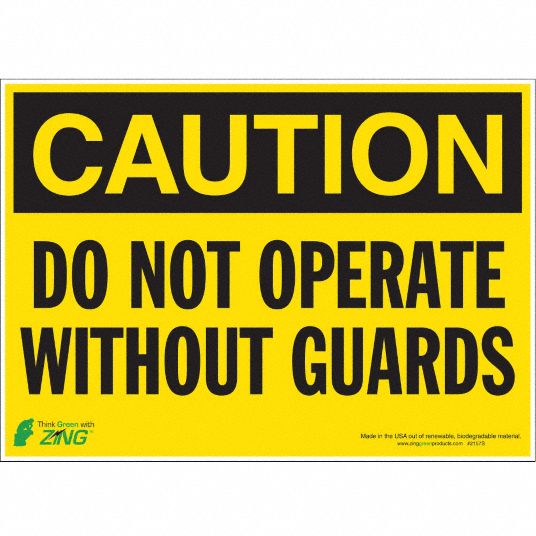 Polyester, Adhesive Sign Mounting, Caution Sign - 5YGA8|2157S - Grainger
