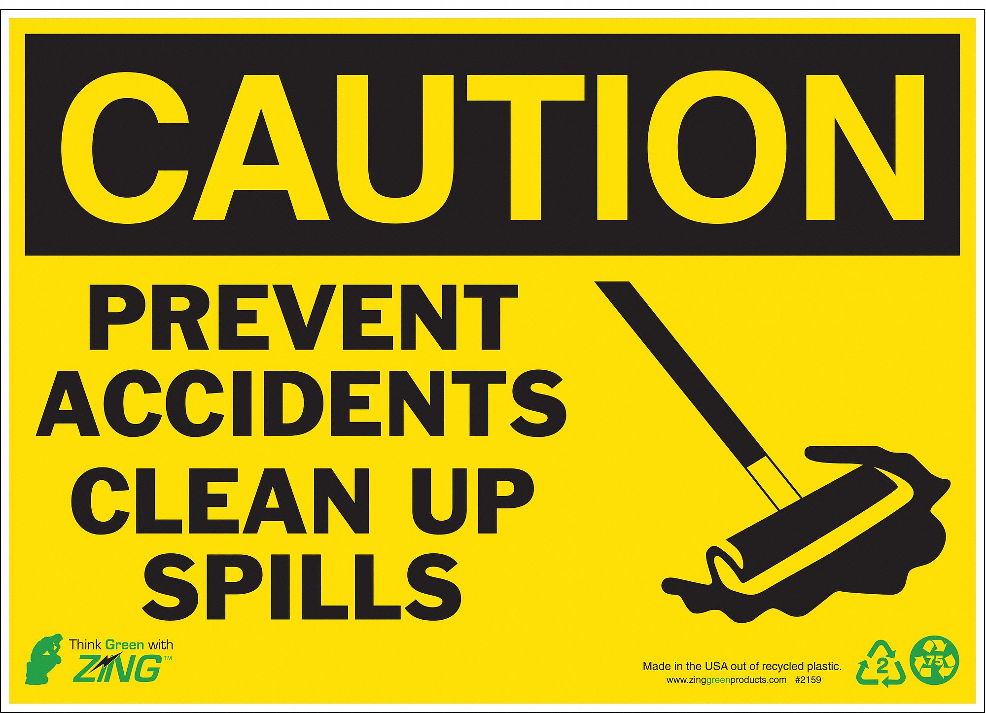 PANN CAUTION CLEAN SPILLS 7X10 AL