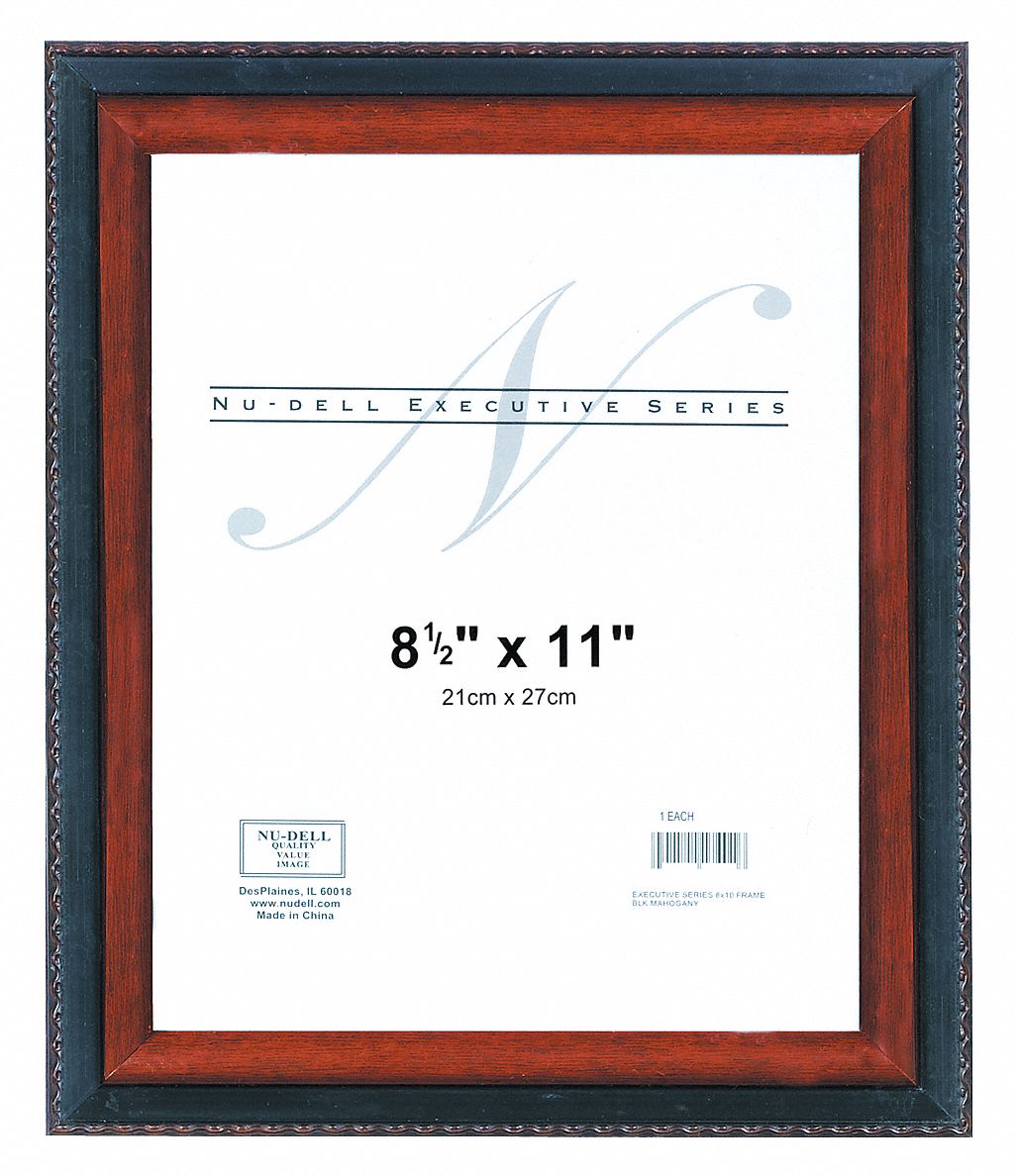 NUDELL, 81/2 x 11 in Frame Size, Molded Styrene, Document Frame