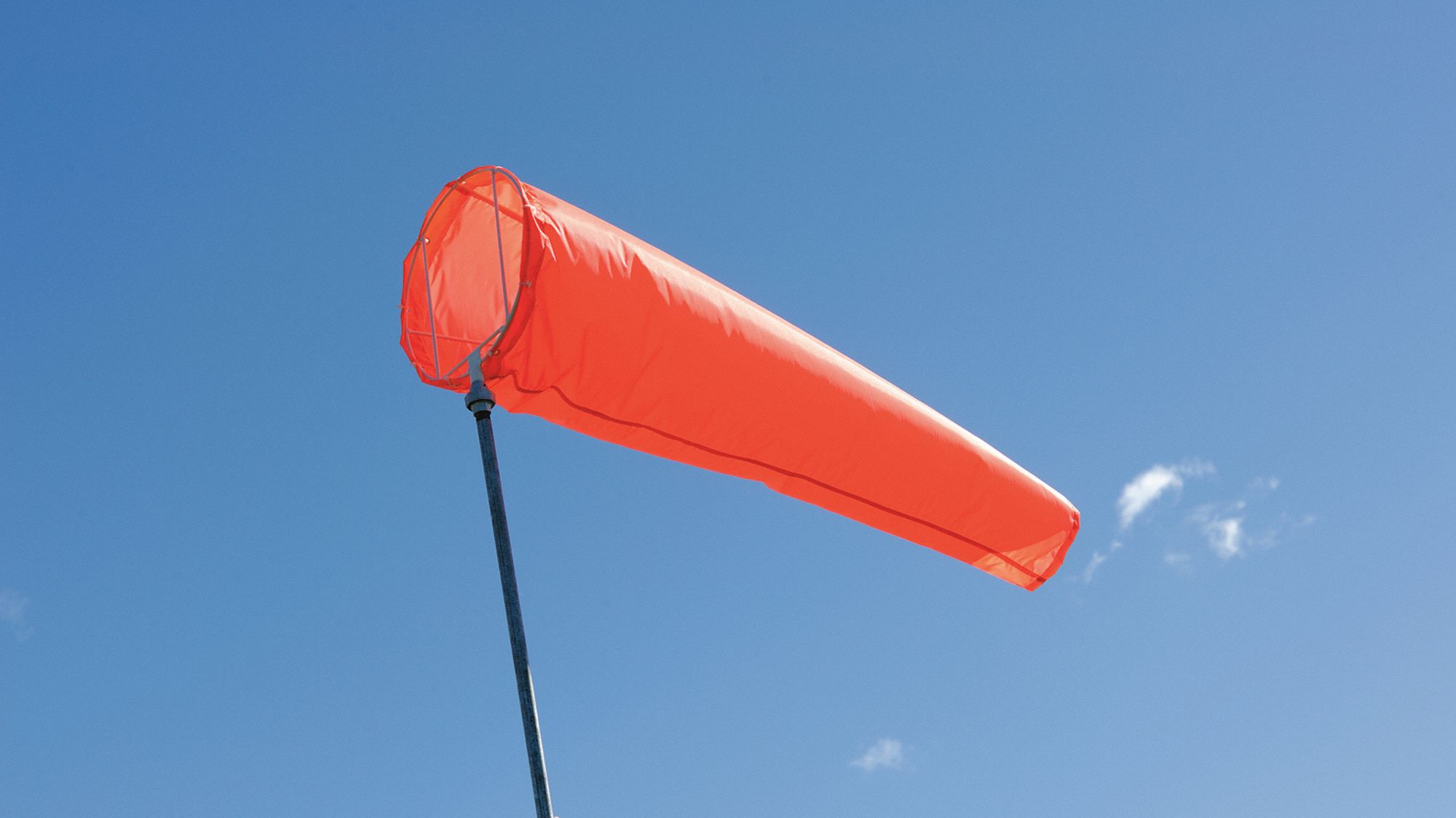 GRAINGER APPROVED Portable Windsock with Mounting Frame, 55 inL x 13 in Dia., Orange 5YGF1