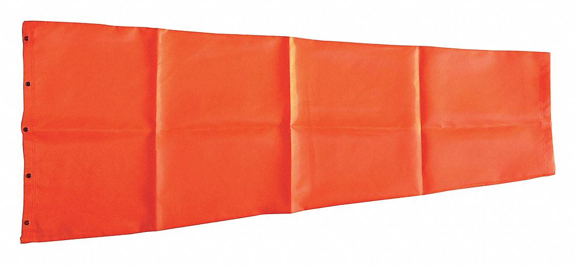 GRAINGER APPROVED Orange Replacement Windsock, Polyester, 13 in
