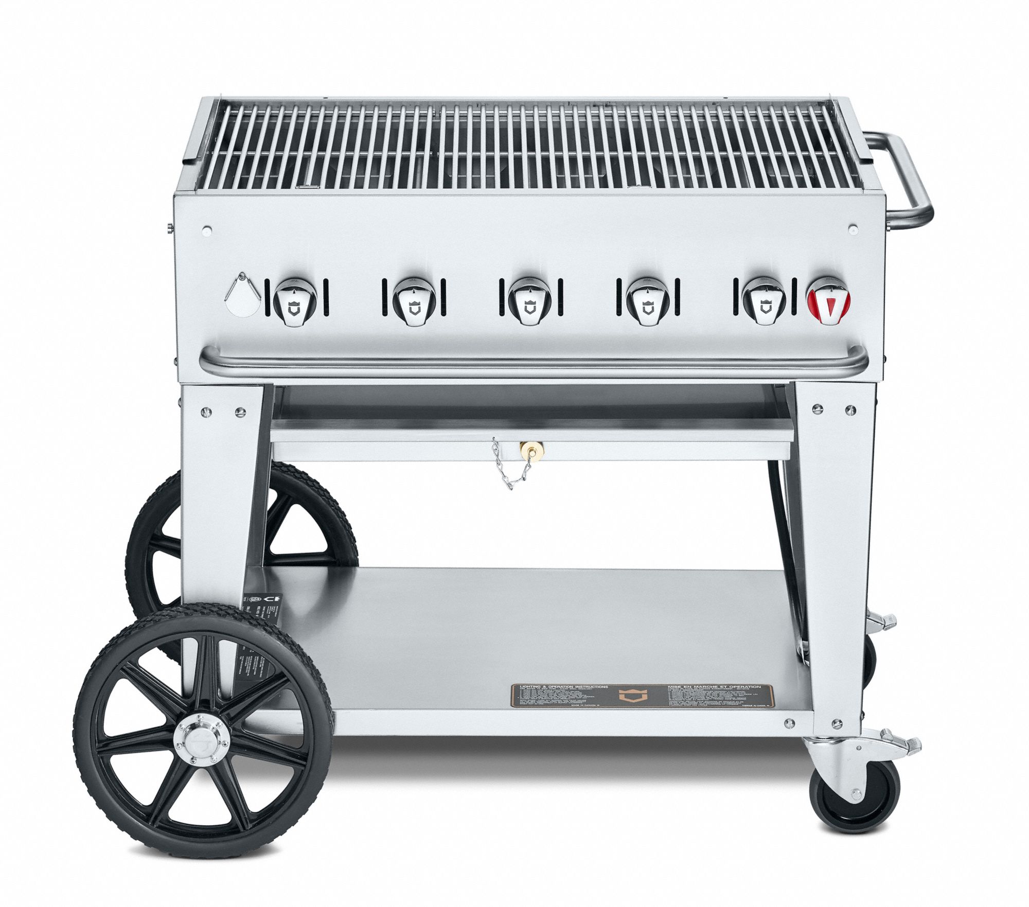 Gas Grill: Natural Gas, 5 Burners, 79, 500 BtuH Heating Capacity, 36 in Overall Ht, 28 in Overall Dp