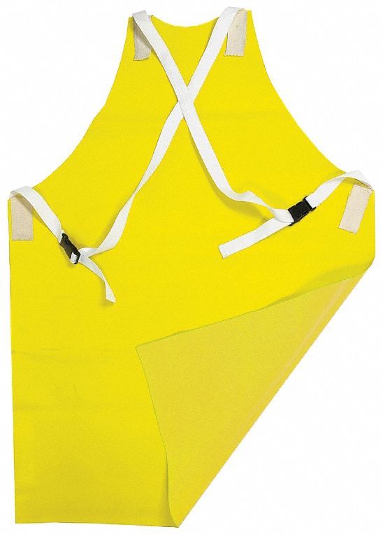 APRON, YELLOW, 42 X 24 IN, BUCKLE/STRAP, ADJUSTABLE STRAP, 19 OZ, CLASS 0