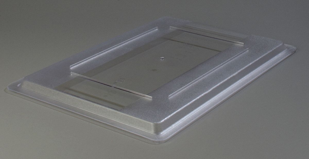 Food Storage Container Lid: Clear Body, Clear Lid, Polycarbonate, 1 1/4 in Overall Ht