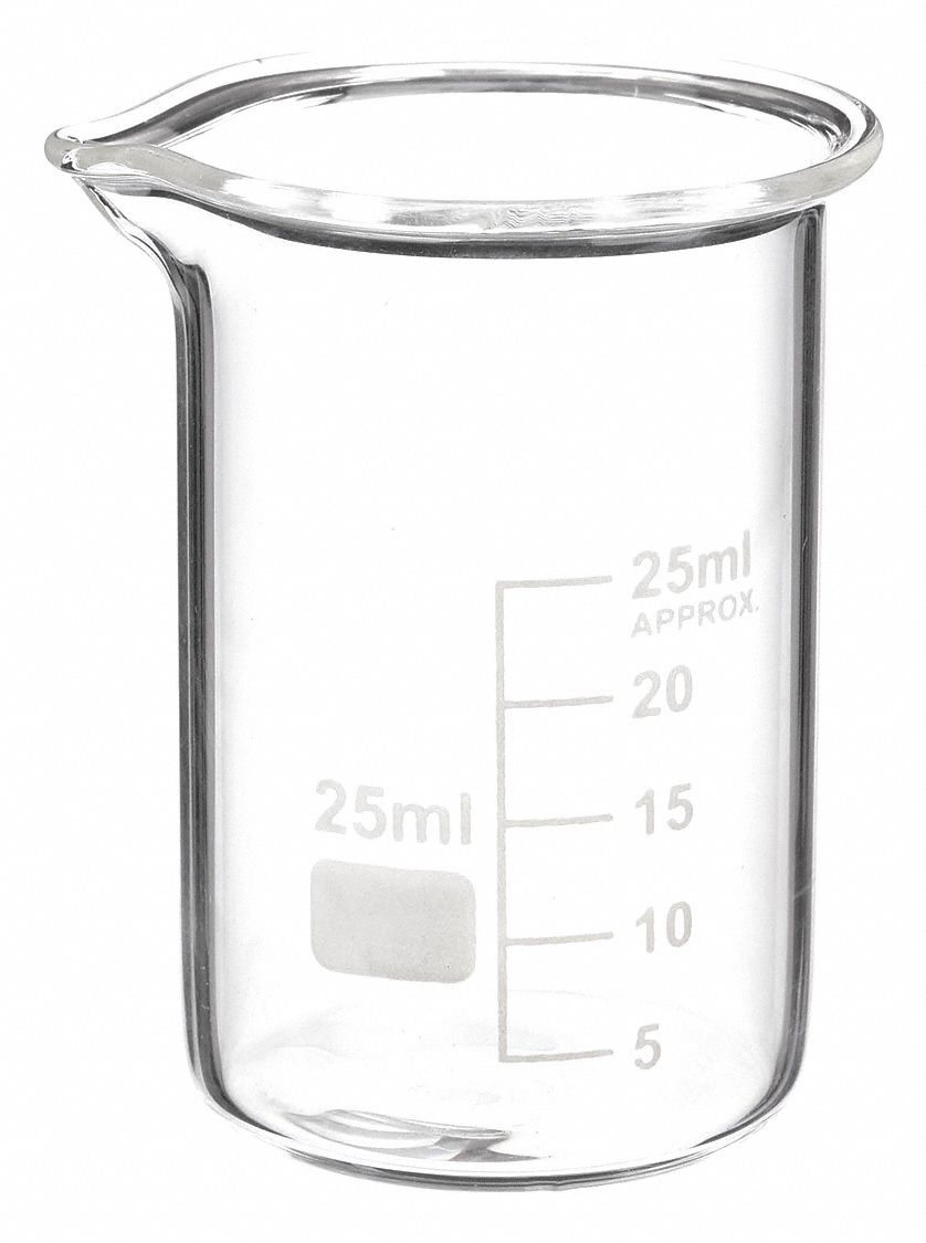 BEAKER,LOW FORM,GLASS,25ML,PK 12