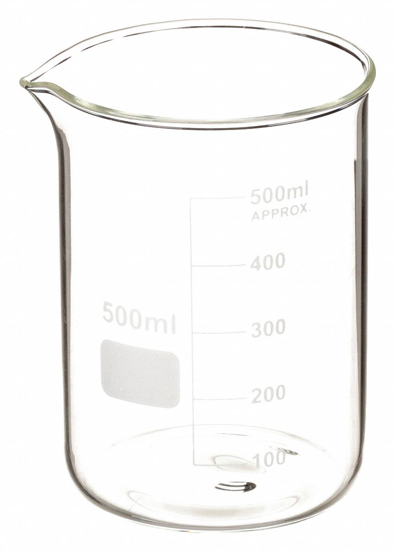 BEAKER,LOW FORM,GLASS,500ML,PK 6