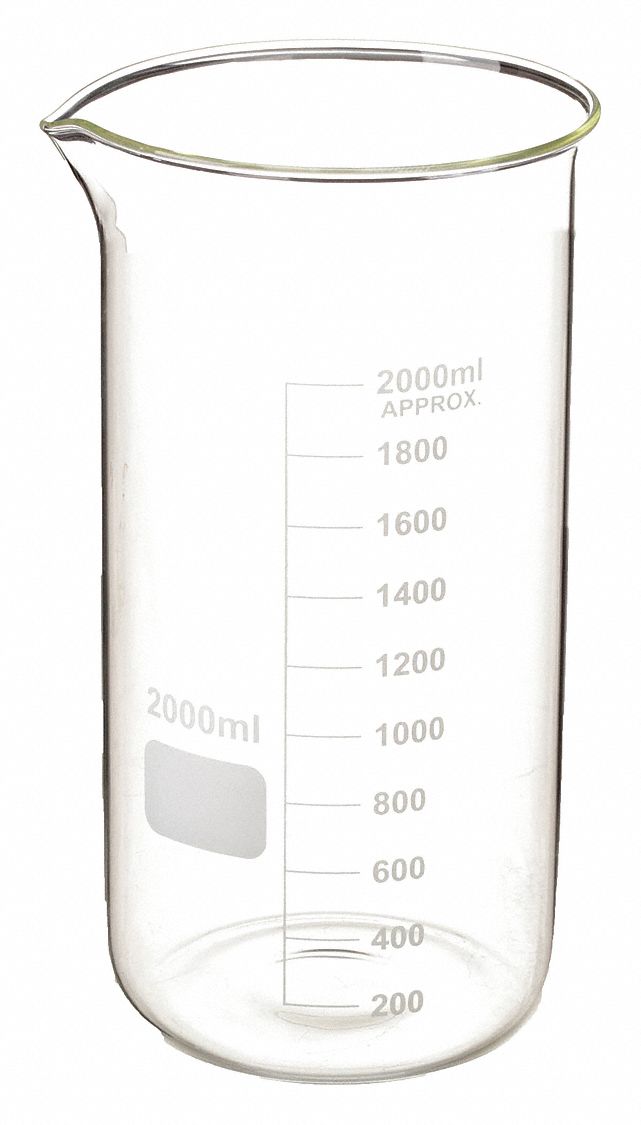 BEAKER,LOW FORM,GLASS,3000ML,PK 4