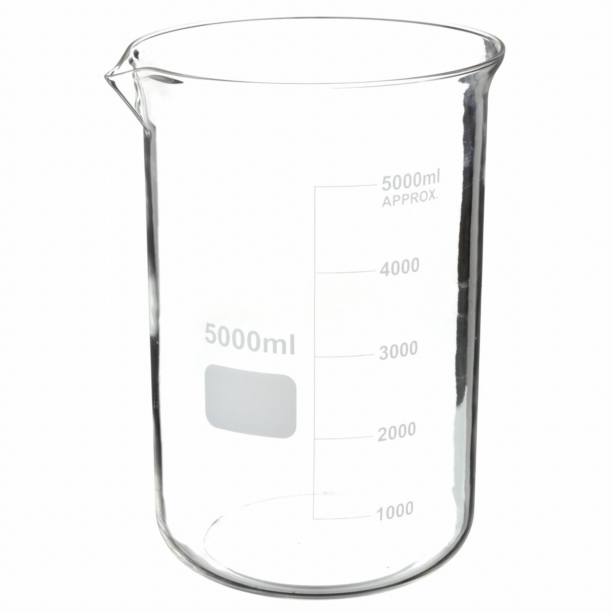 Lab Safety Supply Beaker 5000 Ml1691 Oz Low Form 1000 To 5000ml Graduation Range 5yha0 7437