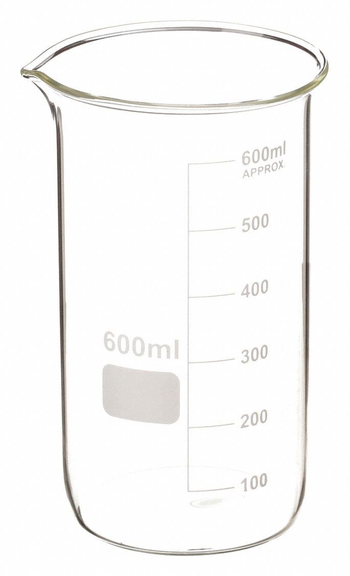 BEAKER,TALL FORM,GLASS,600ML,PK 6