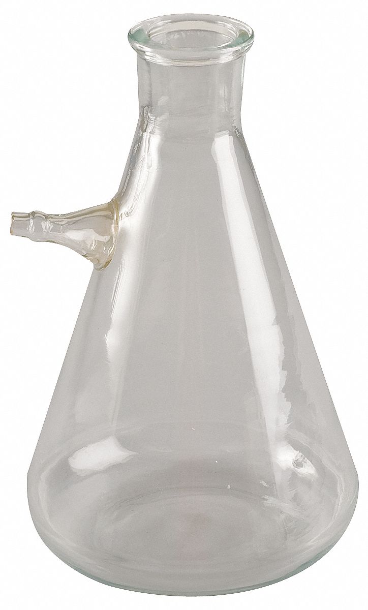 LAB SAFETY SUPPLY Filtering Flask, Side Tubulature 250 mL Labware