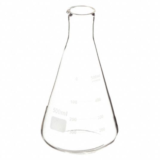 Glass, 500 mL Capacity - mL, Erlenmeyer Flask - 5YHL8|5YHL8 - Grainger