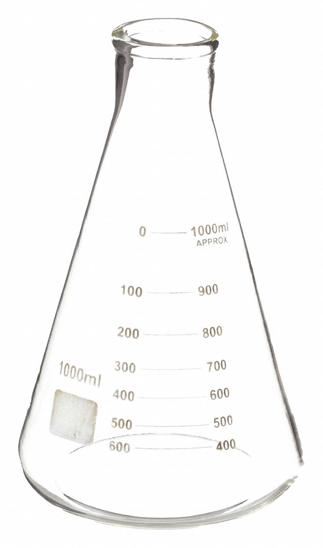 FLASK,ERLENMEYER,GLASS,1000ML,PK6