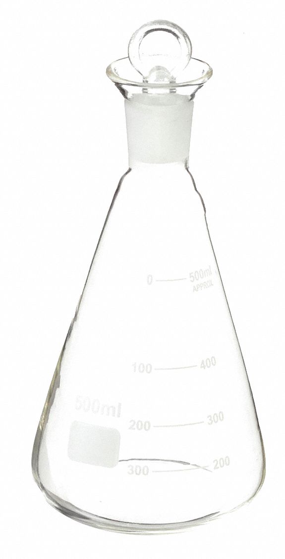 FLASK, ERLENMEYER,GLASS,500ML,PK6