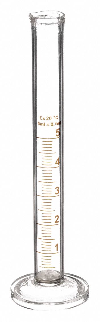 GRADUATED CYLINDER,5ML,GLASS,PK12