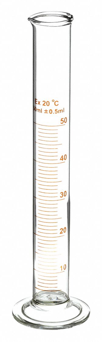 CYLINDRE GRADUE,50ML,VERRE,PQ12