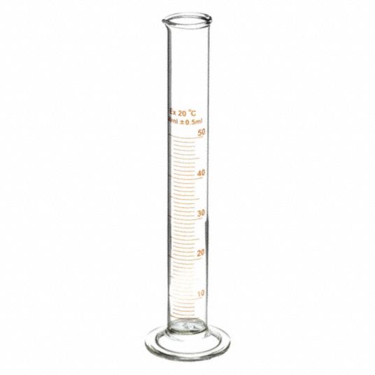 lab 50ml glass conical graduated measuring