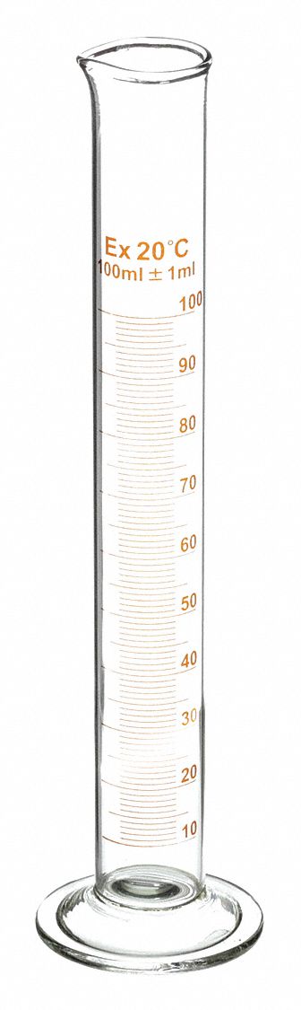GRADUATED CYLINDER,100ML,GLASS,PK12