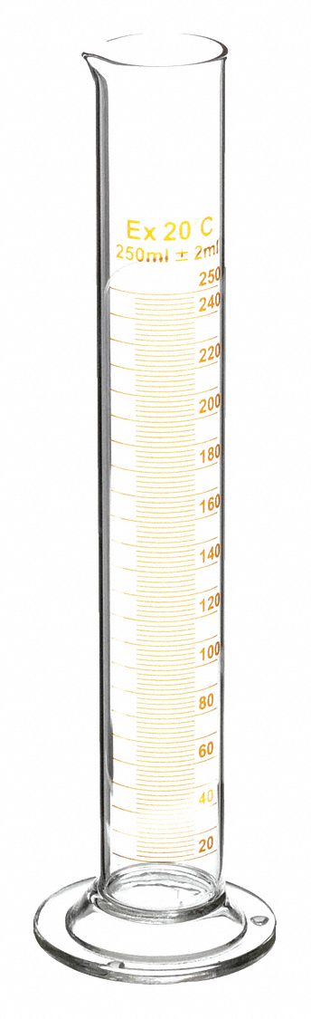 GRADUATED CYLINDER,250ML,GLASS,PK6