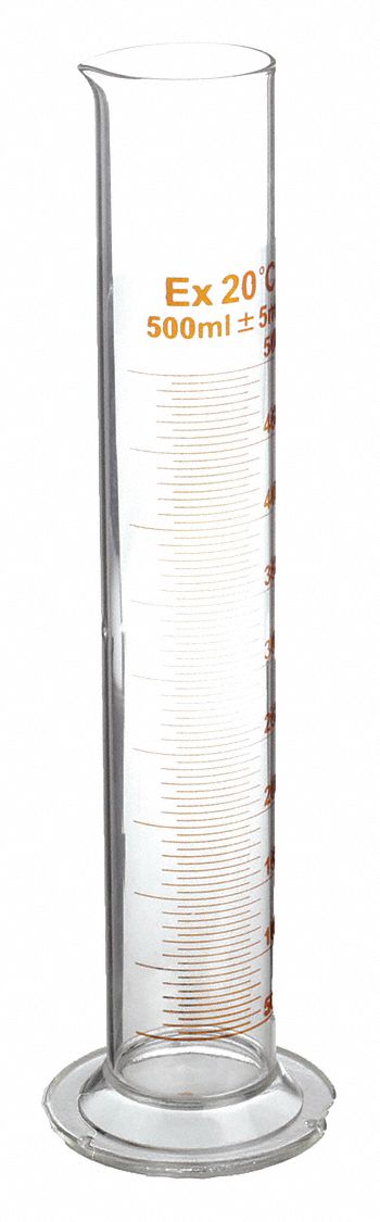 GRADUATED CYLINDER,500ML,GLASS,PK2