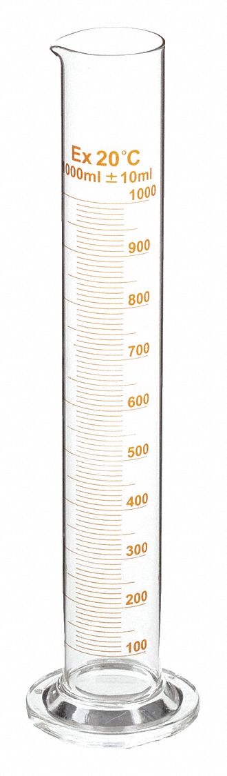 GRADUATED CYLINDER,1000ML,GLASS,PK2