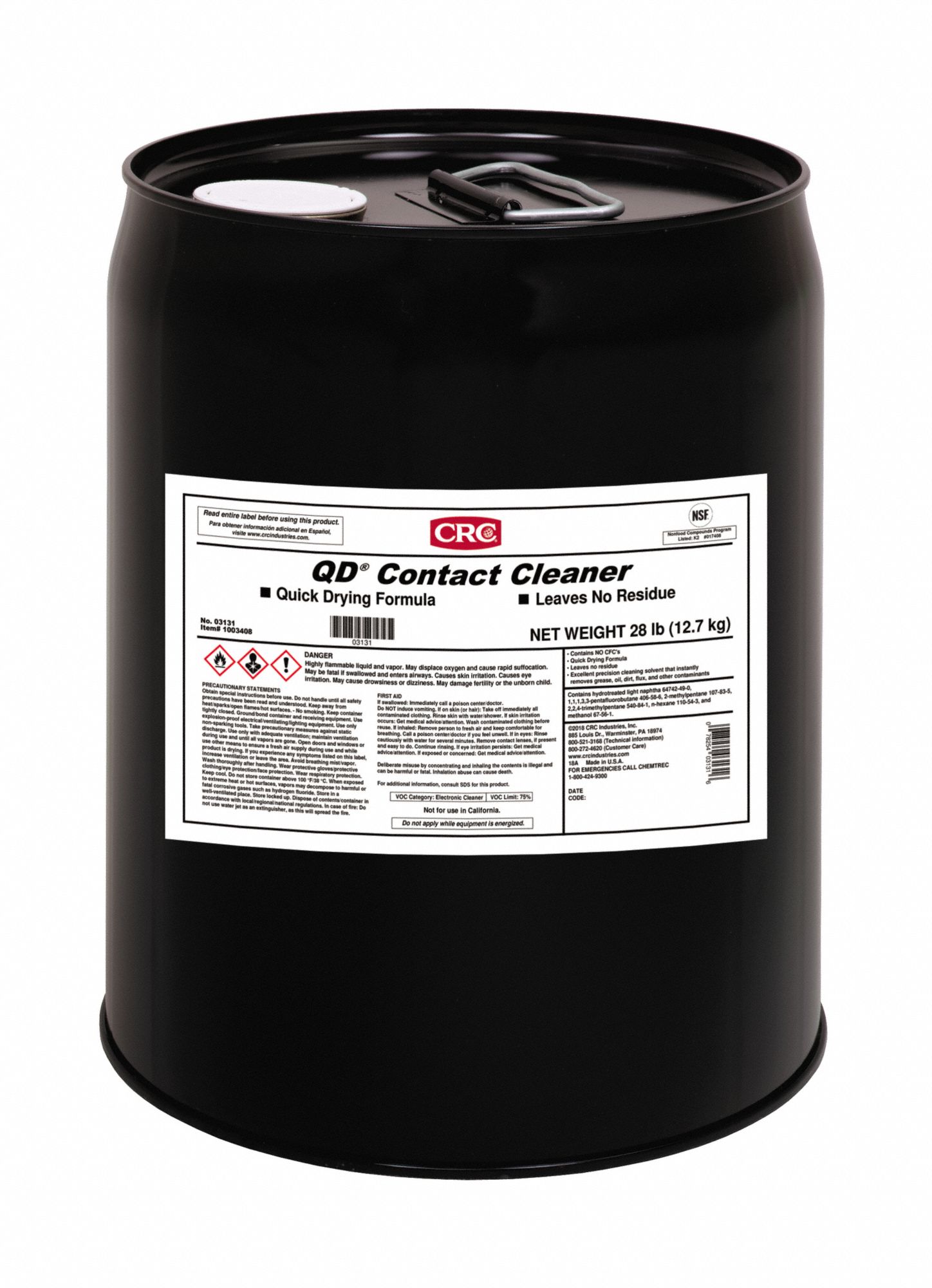 Contact Cleaner Bucket QD 5 gal