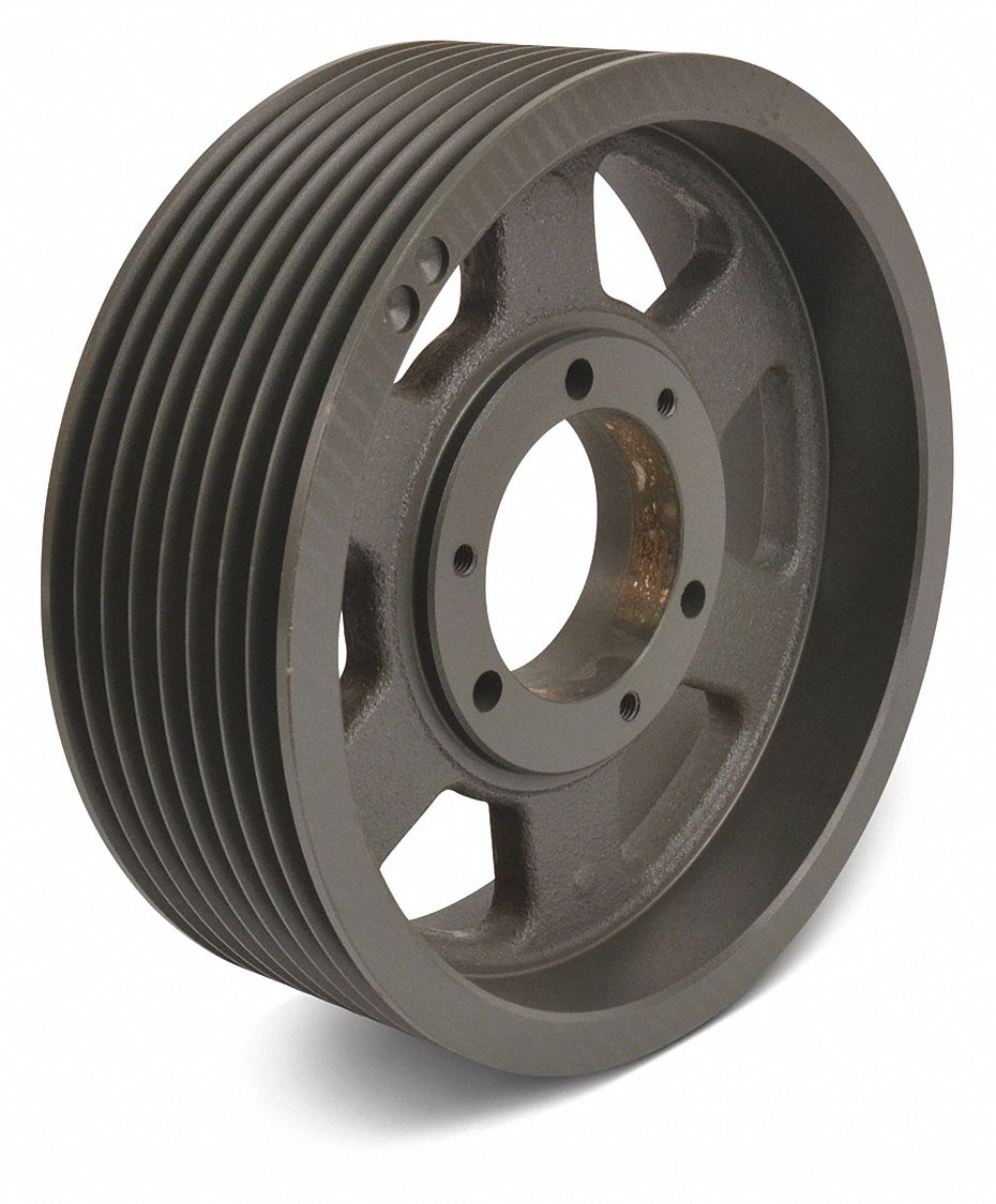 V-Belt Pulley: 5V1600, 8 Groove, 16 in OD, Bushed Bore, F, For 5V/5VX Belt Section