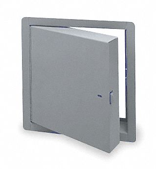 Access Door: 16 in Ht, 16 in Wd, Piano Hinge, Exposed Flange, Steel, Powder Coated, White
