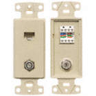 WALL PLATE AND JACK,CAT 5E/F-TYPE,I