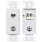 WALL PLATE AND JACK,CAT 5E/F-TYPE,W