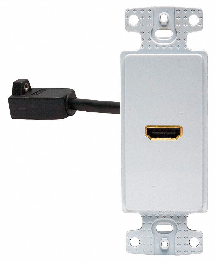 Video Wall Plate and Jack: 1 Gang, 1 Port, With HDMI, White