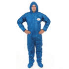HOODED CHEMICAL-RESISTANT COVERALLS, MICROPOROUS FABRIC, BOOTS, ELASTIC, L, 25 PK