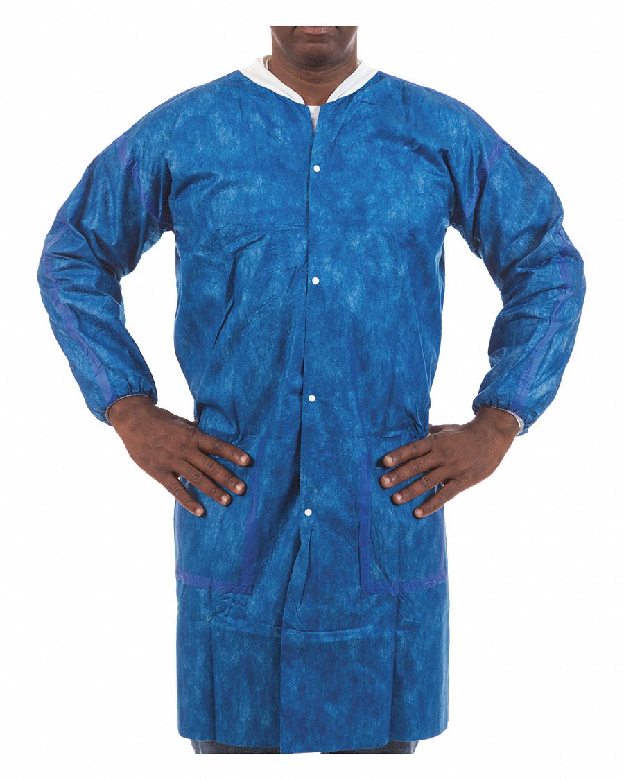 denim lab coat