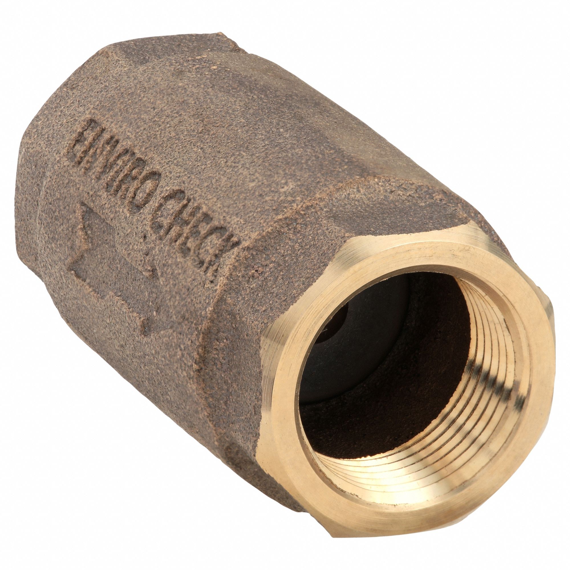 SPRING CHECK VALVE, POPPET, INLINE VALVE BODY, ¾ IN PIPE, FNPT X FNPT, BRONZE, NPT