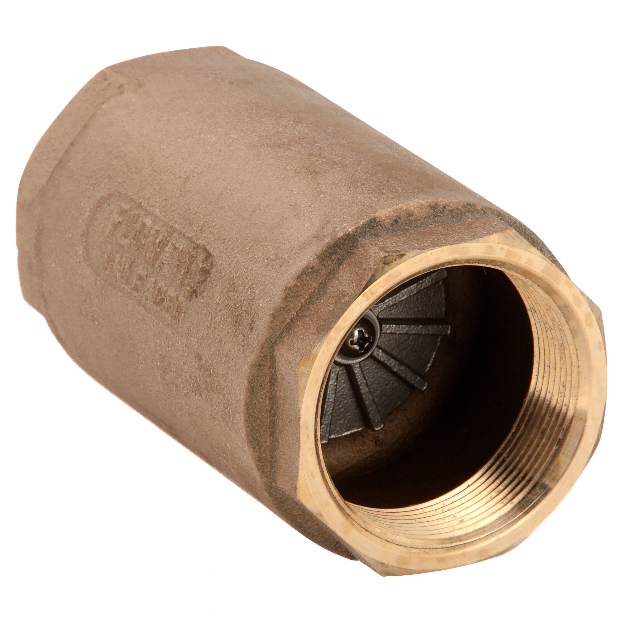SPRING CHECK VALVE, POPPET, INLINE VALVE BODY, 2 IN PIPE, FNPT X FNPT, BRONZE, FEMALE