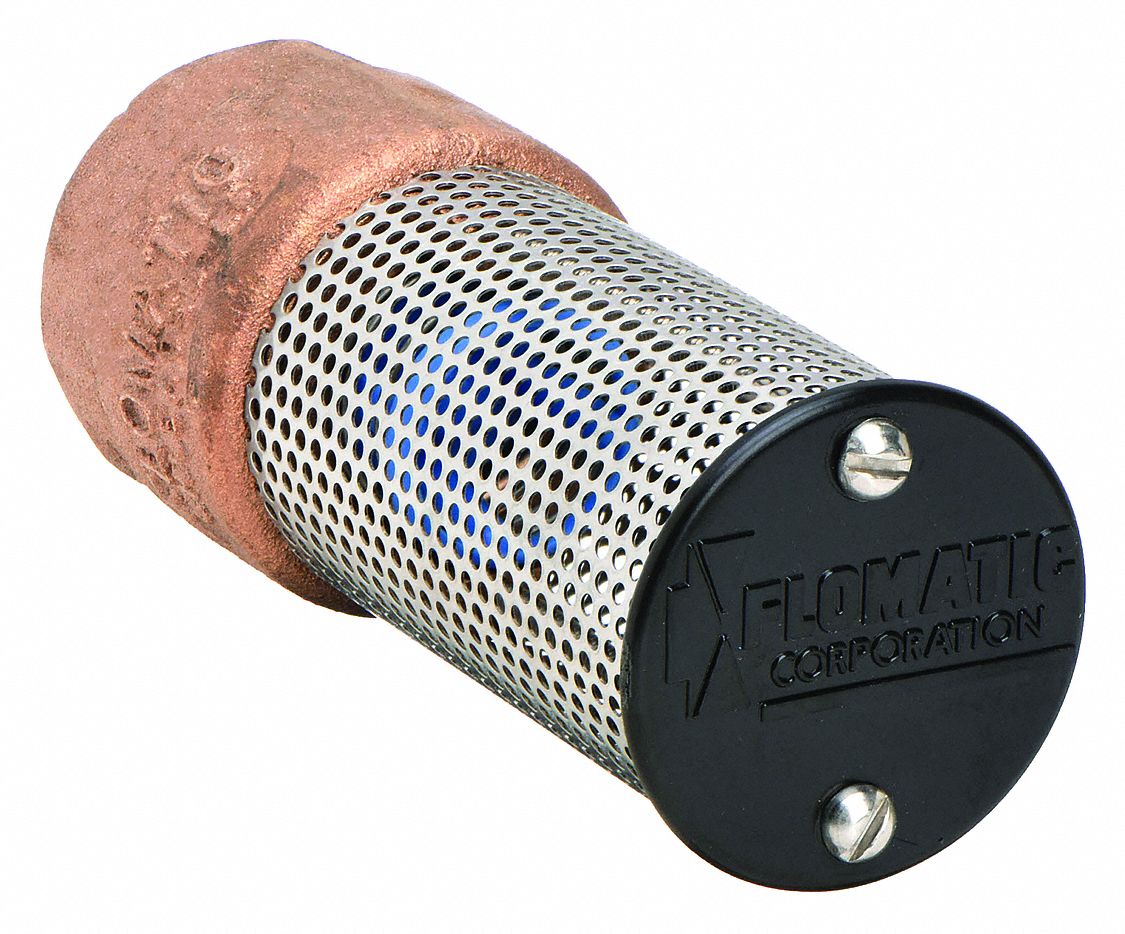 SPRING FOOT VALVE, SPRING, NOT FULL FLOW, BRONZE, INLINE, ¾ IN PIPE, FNPT, PUMPS
