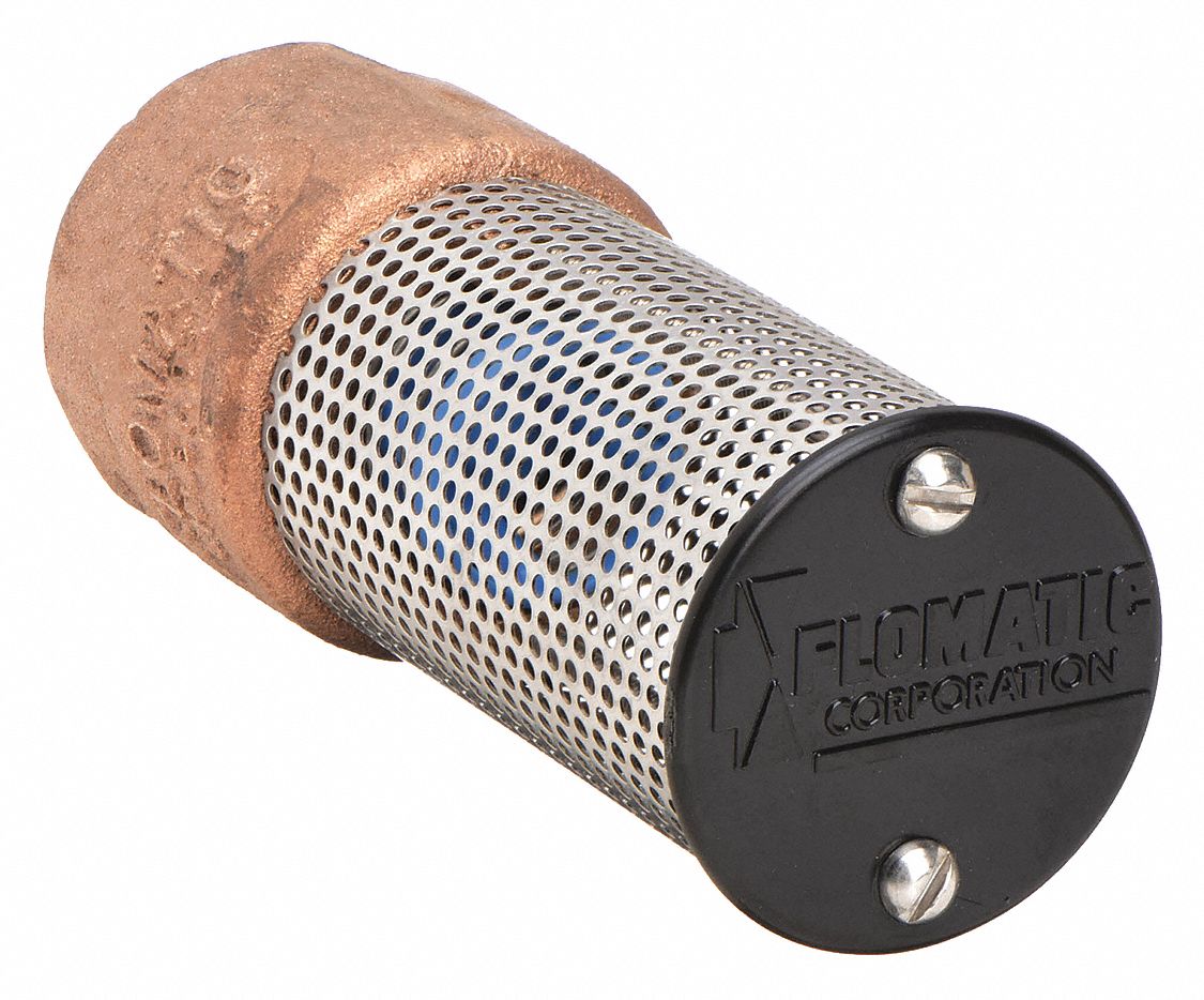 SPRING FOOT VALVE, SPRING, NOT FULL FLOW, BRONZE, INLINE, 1½ IN PIPE, FNPT, PUMPS
