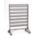 BIN RAIL FLOOR RACK, 20 IN X 54 IN X 36 IN, 2 SIDED, GREY