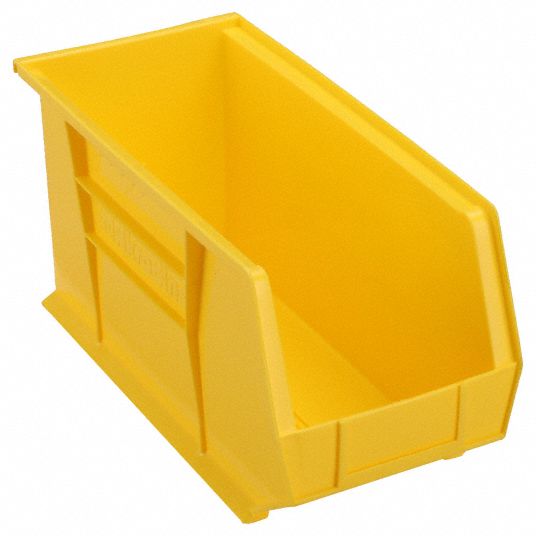 AKRO-MILS, 8 1/4 in x 18 in x 9 in, Yellow, Hang and Stack Bin - 5YM93 ...