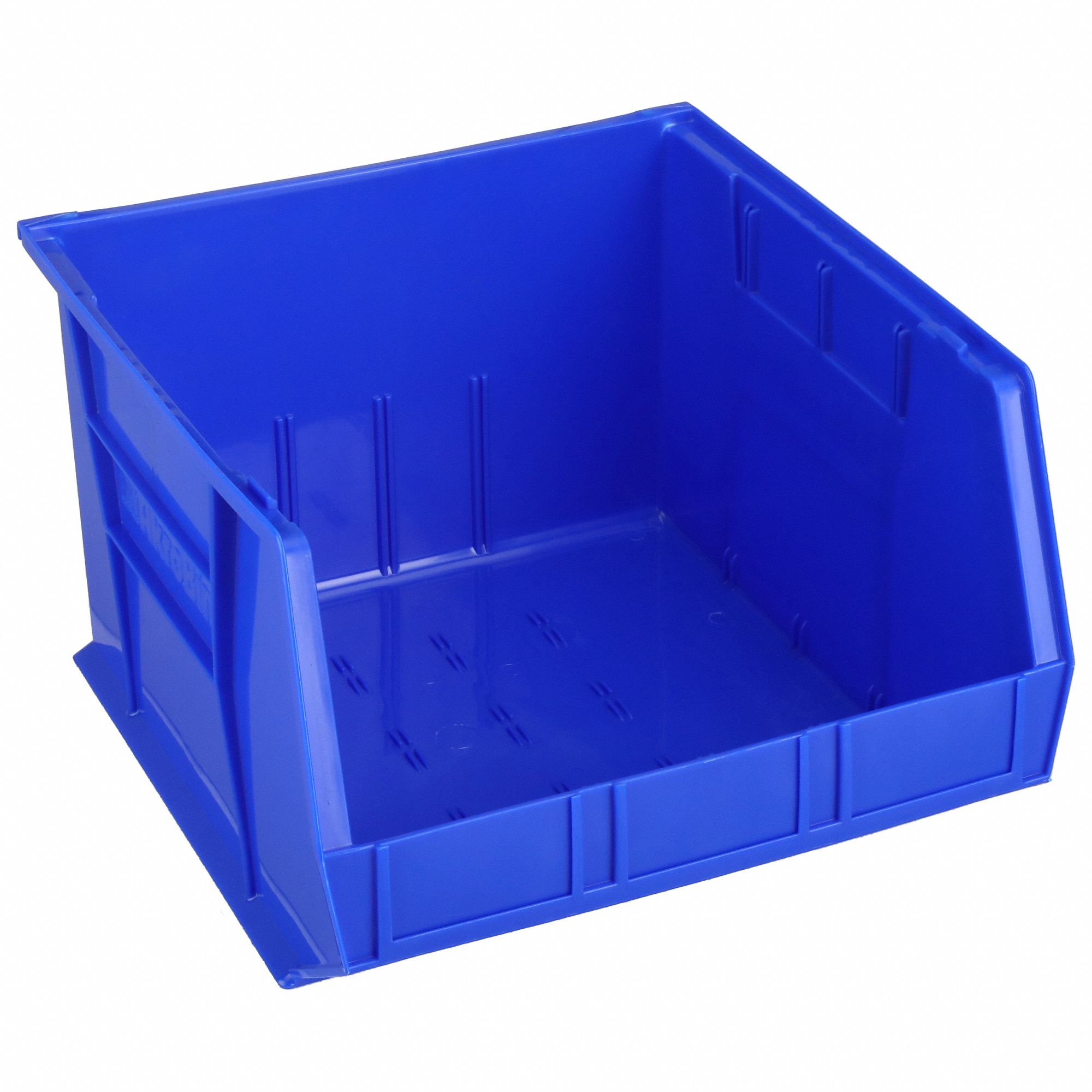 HANG AND STACK BIN, 16½ IN X 18 IN X 11 IN, BLUE, LABEL HOLDERS, 75 LB LOAD CAPACITY