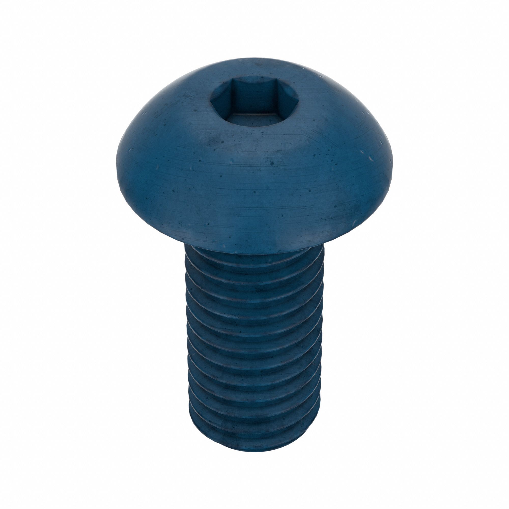 Socket Head Cap Screw: M5x0.80 Thread Size, 12 mm Lg, Button, Blue Phosphate, Alloy Steel, 25 PK