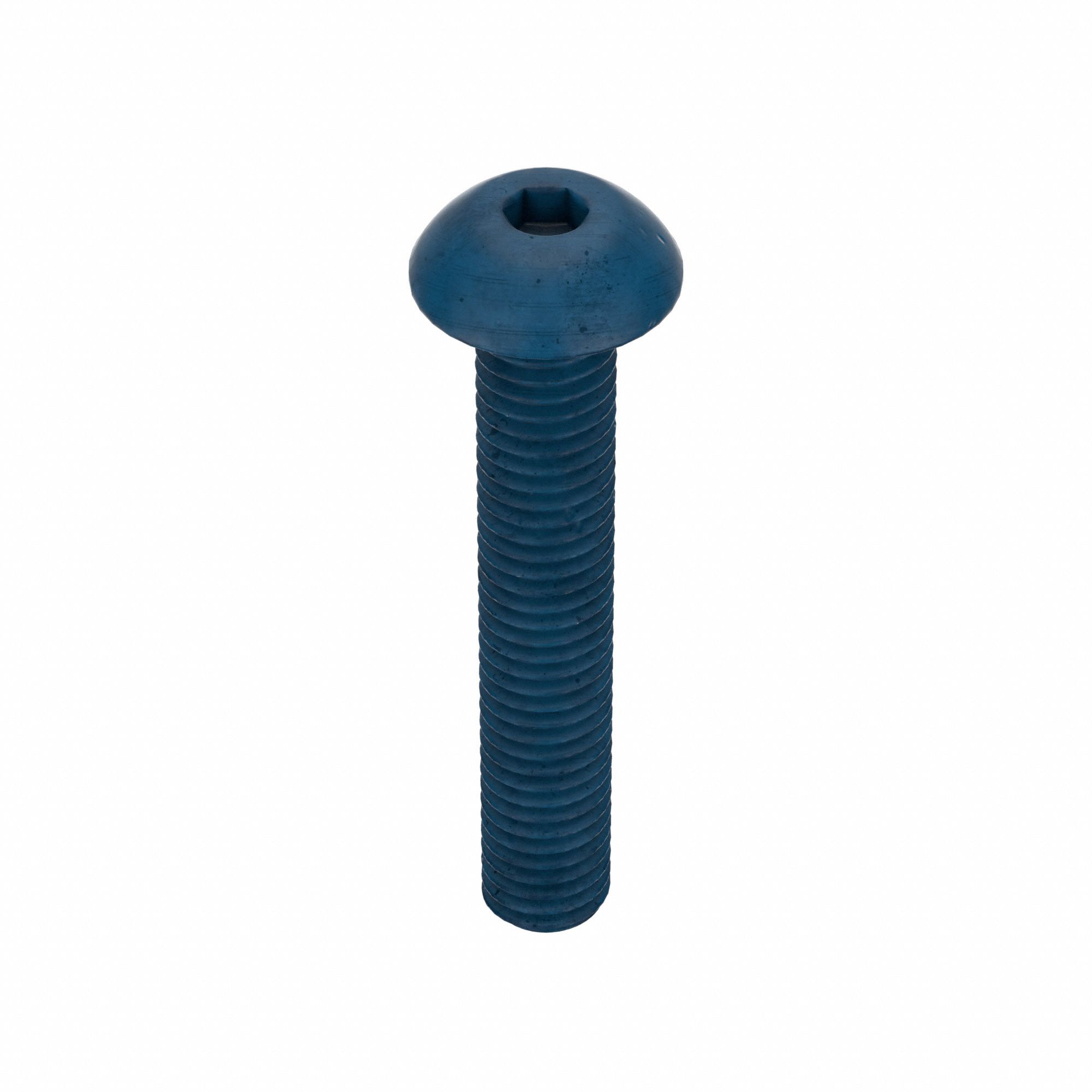 Socket Head Cap Screw: M5x0.80 Thread Size, 30 mm Lg, Button, Blue Phosphate, Alloy Steel, 25 PK
