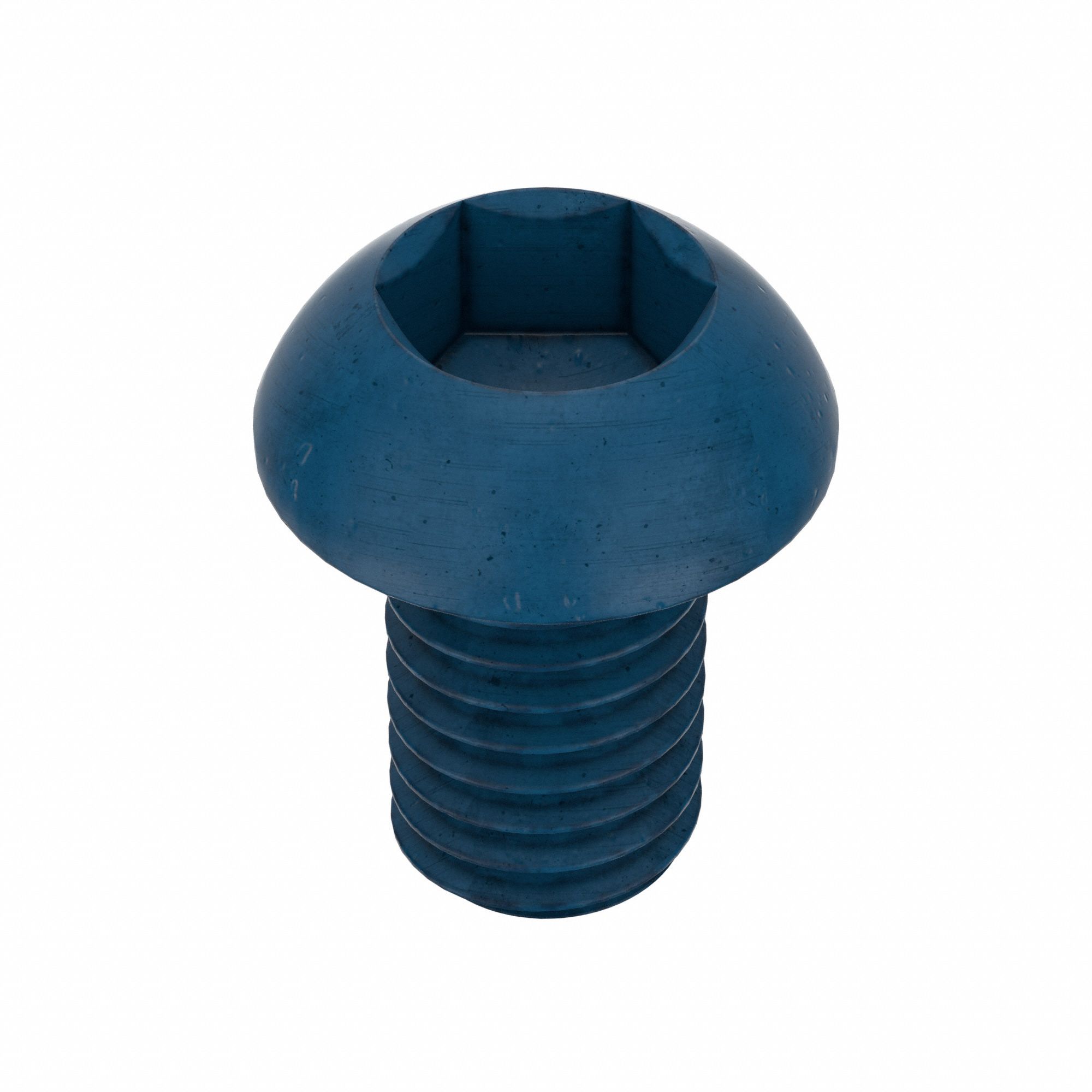 Socket Head Cap Screw: M6x1.00 Thread Size, 10 mm Lg, Button, Blue Phosphate, Alloy Steel, 25 PK