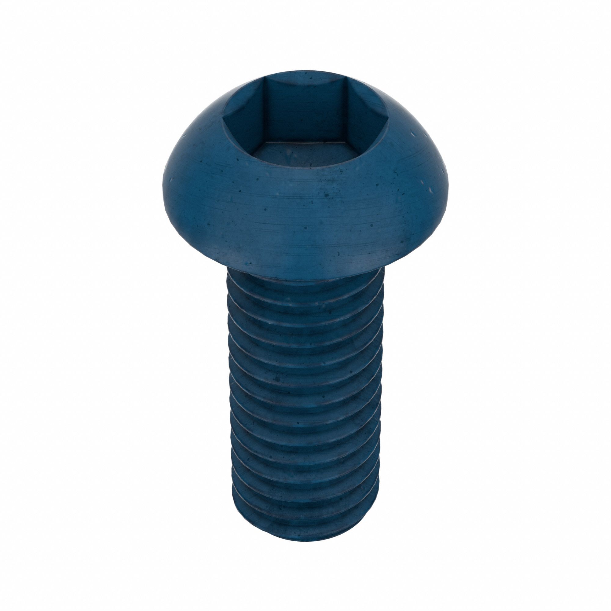 Socket Head Cap Screw: M6x1.00 Thread Size, 16 mm Lg, Button, Blue Phosphate, Alloy Steel, 25 PK