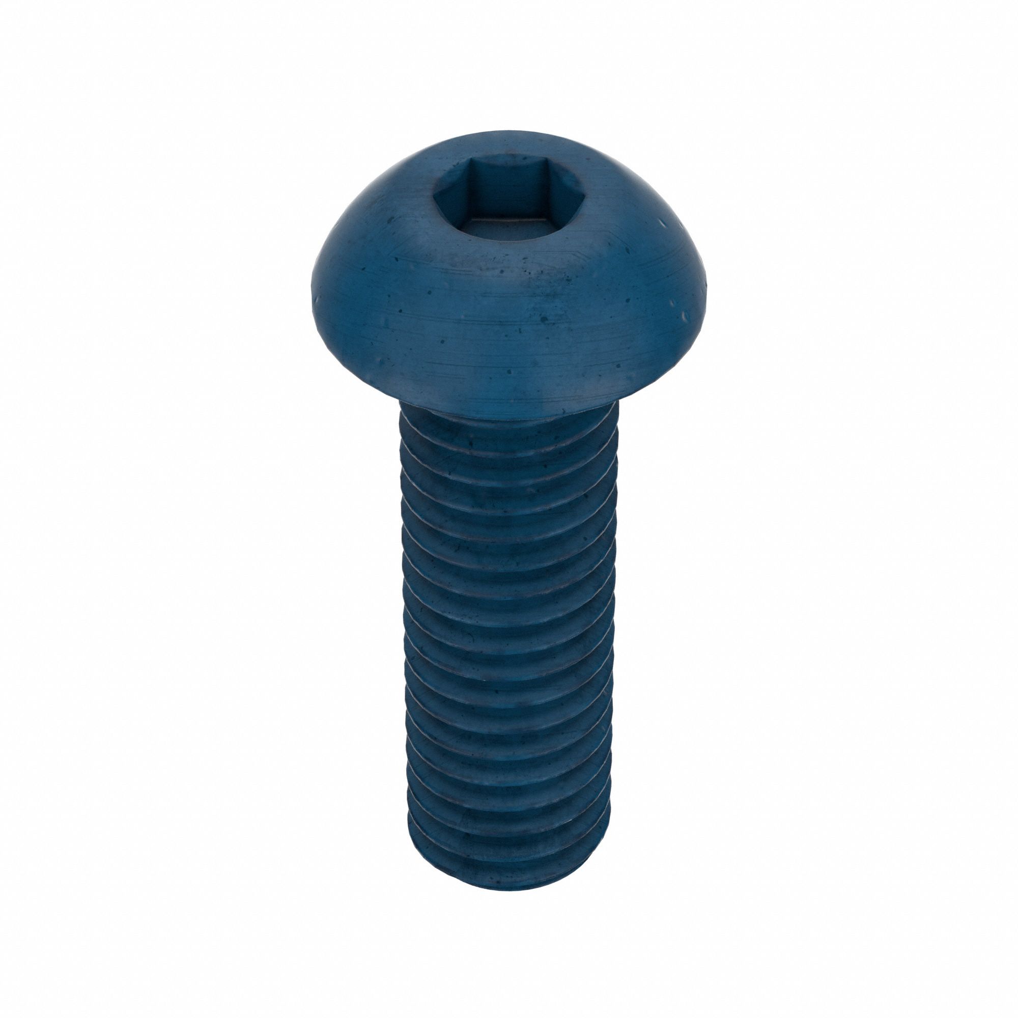 Socket Head Cap Screw: M6x1.00 Thread Size, 20 mm Lg, Button, Blue Phosphate, Alloy Steel, 25 PK