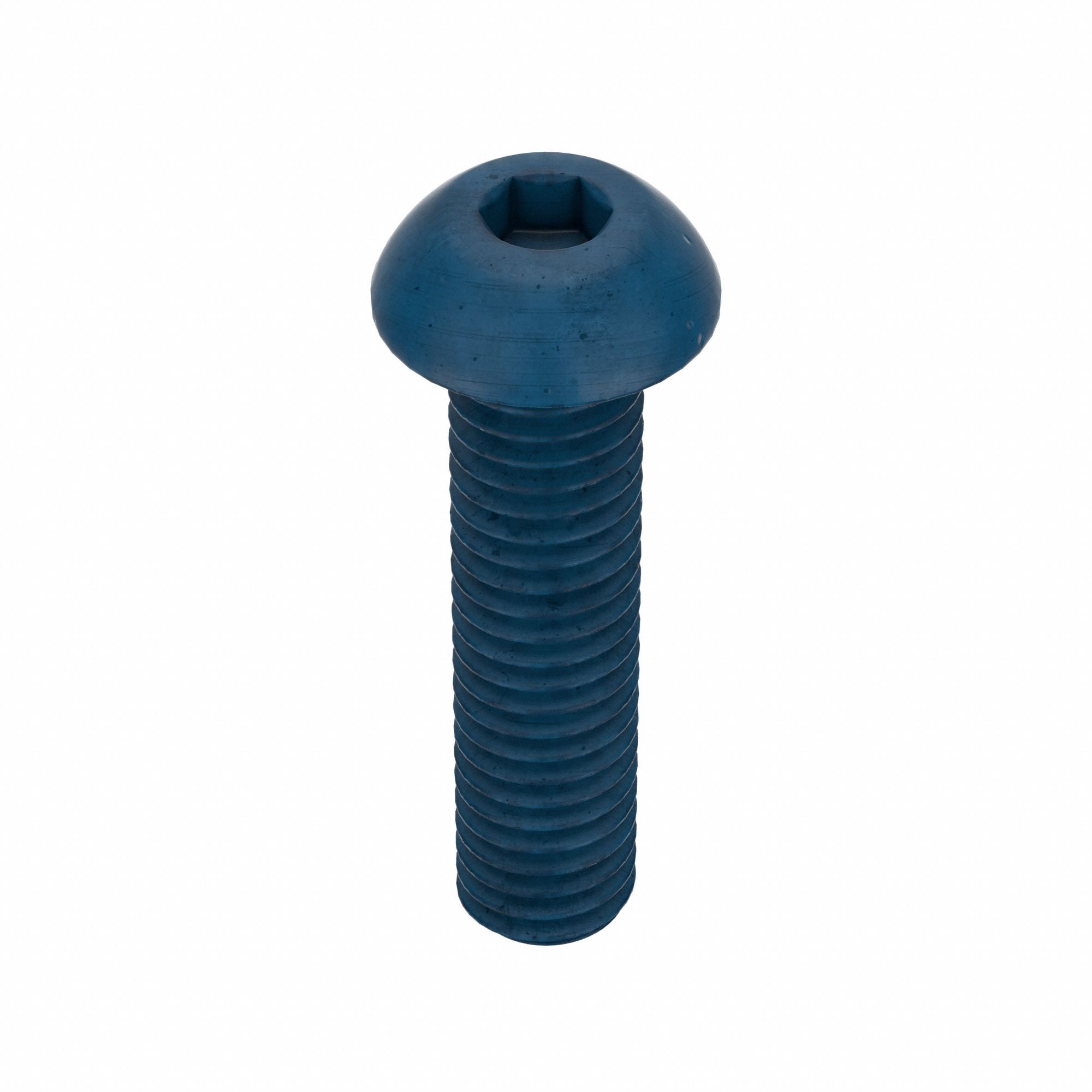 Socket Head Cap Screw: M6x1.00 Thread Size, 25 mm Lg, Button, Blue Phosphate, Alloy Steel, 25 PK