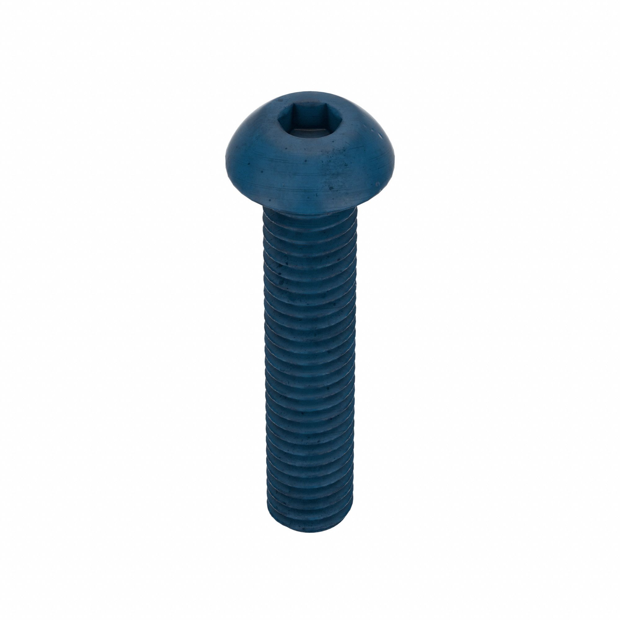 Socket Head Cap Screw: M6x1.00 Thread Size, 30 mm Lg, Button, Blue Phosphate, Alloy Steel, 25 PK