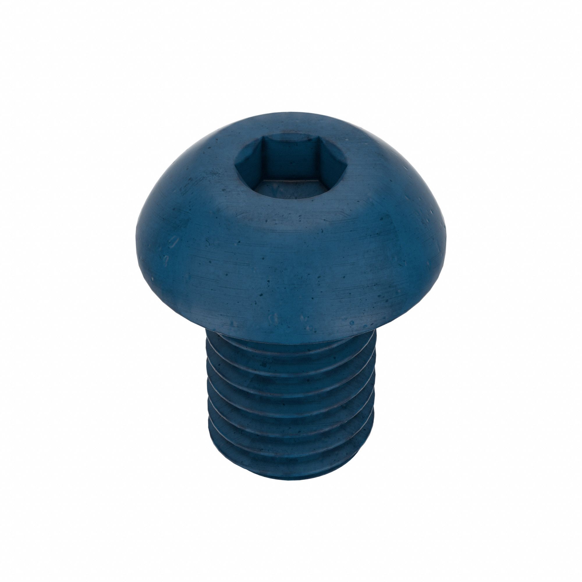 Socket Head Cap Screw: M8x1.25 Thread Size, 12 mm Lg, Button, Blue Phosphate, Alloy Steel, 25 PK